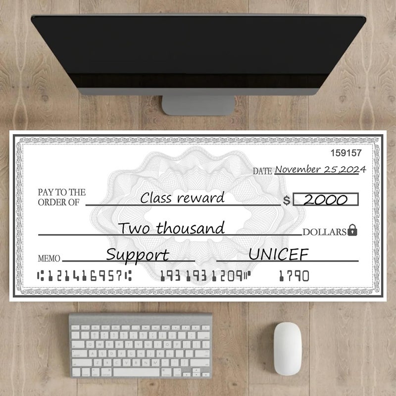 lausomile 30"x16" Reusable Giant Check Board for Donations,Awards & Presentations - Oversized Dry Erase Fake Check with Laminated Surface, Waterproof & Tear-Resistant Cardboard for Fundraisers, Charity Events - Image 4